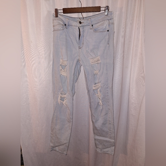 Empyre Blue Boyfriend Jeans Distressed Casual - Picture 1 of 4